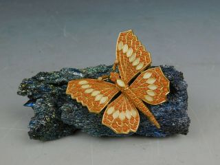 Vintage Ciner Pink Enamal Butterfly Brooch Pin