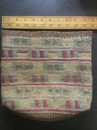 Antique Large Nez Perce Corn Husk Bag,  C.  1900 - 1920
