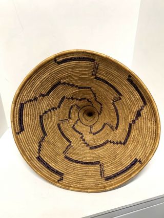 Antique Vintage 16.  5” Native American Indian Navajo Basket Woven Bowl