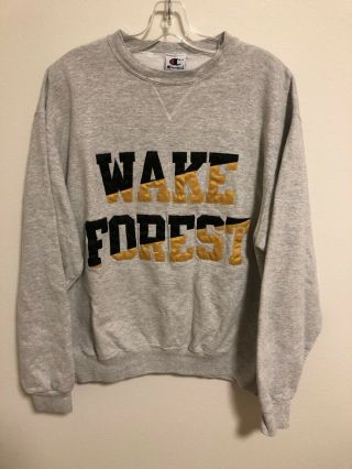 Vintage Wake Forest Demon Deacons Champion Crewneck Embroidered Sweatshirt - Xl