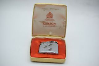 Ronson Varaflame Mini Lighter Cigarette Gas Pocket Vintage Box Chrome