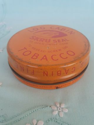 LOG CABIN Cigarette Smoking Pipe Whisky Bar Tobacco Tin 3