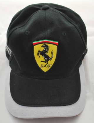 Vintage Official Black & Grey Ferrari Logo Cap. 2