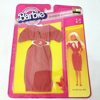 Vtg Barbie Fashion Fantasy Letter Perfect 4815 Dress Large Belt 1983