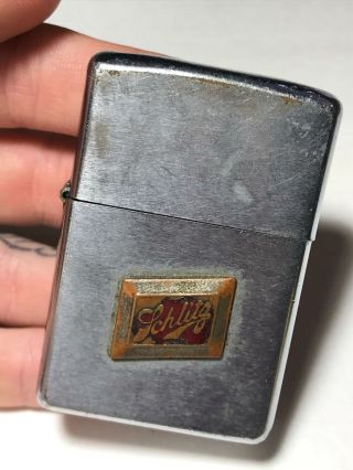 Vintage Zippo Schlitz Beer Advertising Pocket Lighter - Needs Fluid