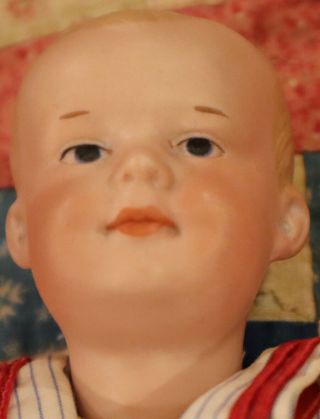 Antique C1890 10 " German Bisque Rare Am Closed Mouth 500 Character Boy Doll