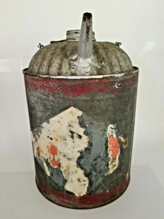 Vintage Galvanized Metal 1 Gallon Gas Oil Kerosene Can