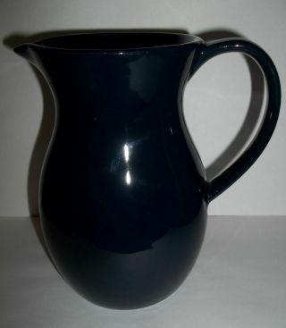 Vintage Dark Blue Pottery Pitcher 7 " H X 5 " D