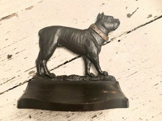 Antique Vtg Bradley & Hubbard B & H Boston Terrier Doorstop Bookends Cast Iron