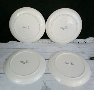 4 Vintage Gourmet International White Ceramic Divided Fondue Sushi Plates Round 3