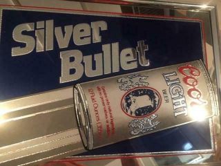 Vintage 1991 Silver Bullet Coors Light Wall Sign