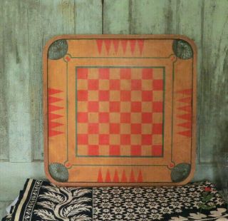 Birds Eye Maple Carrom Vintage Primitive Wood Wooden Checker Checkers Game Board