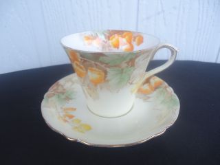 Vintage Shelley China Winter Cherry Coffee Cup & Saucer 4 Available