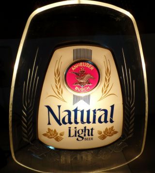 Vintage Anheuser Busch Natural Light Beer 15 1/2 " X 12 " Lighted Bar Pub Sign Usa