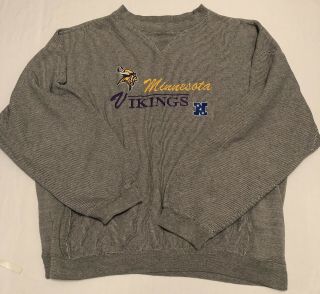 Vintage Embroidered Minnesota Vikings Nfl Football Crewneck Sweatshirt Sz Xl