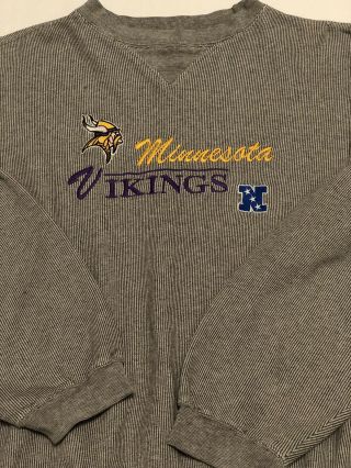 Vintage Embroidered Minnesota Vikings NFL Football Crewneck Sweatshirt SZ XL 2