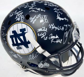 2019 Notre Dame Team Signed F/s Football Helmet Ian Book Claypool W/coa 30,