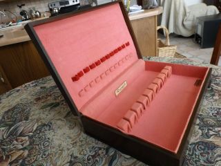 Vintage Community Wood Silverware Flatware Storage Chest Box Anti Tarnish