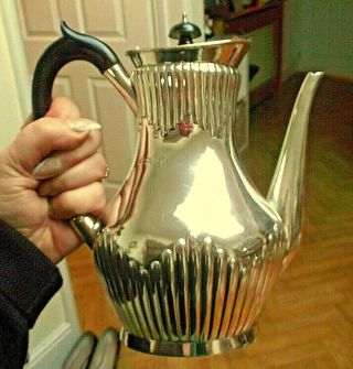 Large Victorian English Sterling Silver Coffee Pot By Charles Stuart Harris 1888