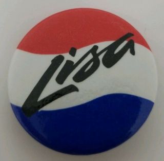Vintage 80s Apple Computers Lisa Pepsi Logo Blue Red White Mac Button/pin/badge