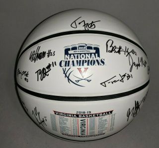 2019 Virginia Cavaliers Team Signed Autographed Champs Basketball W/coa