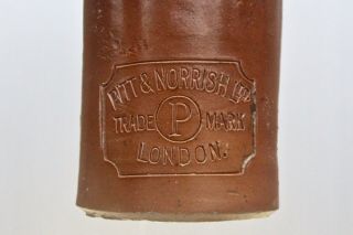 Vintage C1890s Pitt & Norrish Ltd London Salt Glazed Stone Ginger Beer Bottle