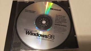 1 Microsoft Windows 98 Se Updates Second Edition Cd In Jewel Case W/ Key Vintage
