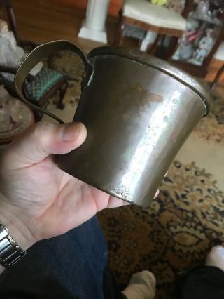 18th Century Heavy Copper Dovetailed Tavern Mug 4 Inches Tall Rolled Edge