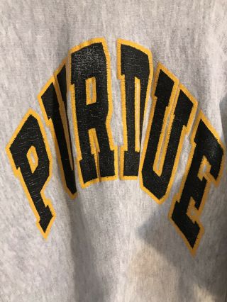 VTG Purdue Boilermakers Gray Crewneck Made in USA Spellout Sweatshirt Sz LARGE 2