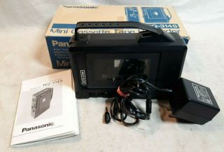 Vintage Panasonic Rq - 314s Mini Cassette Tape Recorder W Adapter & Box