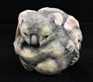 Boehm Porcelain Koalas In The Round Series Vintage Rolled Up Koala Bear Figurine