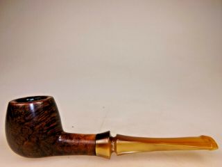 Classic Apple Usa Made 70s Hand Made Imported Briar Sitter Pipe Acrylic Stem