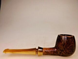 Classic Apple USA Made 70s Hand Made Imported Briar Sitter Pipe Acrylic Stem 2