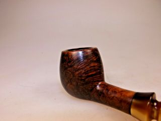 Classic Apple USA Made 70s Hand Made Imported Briar Sitter Pipe Acrylic Stem 3