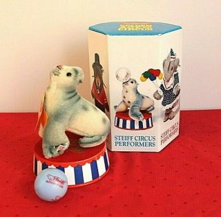 STEIFF Golden Age of the Circus Seal with Ball on Stand Ltd.  Ed.  1632/5000 2