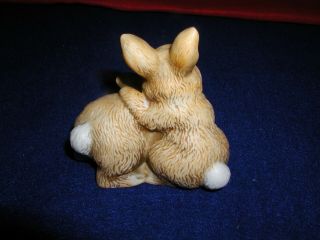 Vintage HOMCO Home Interiors Figurine - SHY BABY Bunny Rabbits 1454 3