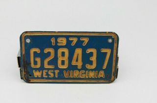 Vintage West Virginia 1977 Motorcycle License Plate