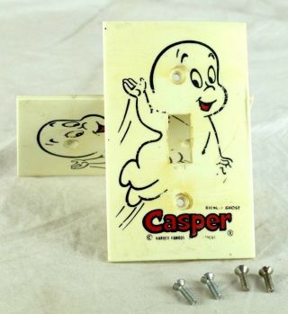 Vintage 1960 ' s Casper The Friendly Ghost Light Switch Covers Harvey 3