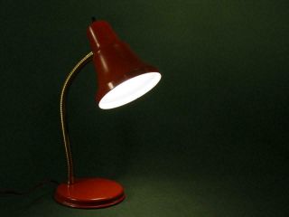 VINTAGE MID CENTURY 1960 ' s GOOSE NECK TABLE DESK LAMP WITH ENAMELED FINISH 3