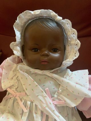 Vintage Ideal Thumbelina 20” African American Doll Cloth Vinyl Aa