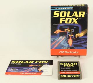 Vintage Boxed Atari 2600 Solar Fox By Cbs Electronics &