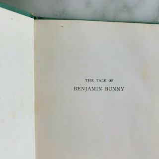 1904 THE TALE OF BENJAMIN BUNNY BEATRIX POTTER Antique Book 1st Edition 2