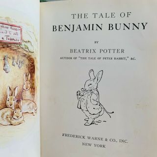 1904 THE TALE OF BENJAMIN BUNNY BEATRIX POTTER Antique Book 1st Edition 3