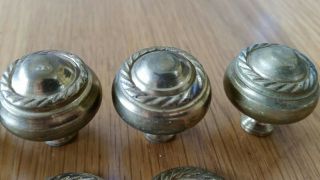 6 Matching Vintage Antique Style Brass Drawer Cupboard Knobs 2.  5cm Diameter 3