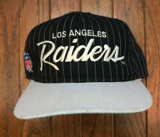 Vintage Los Angeles Raiders Sports Specialties Script Snapback Hat Baseball Cap
