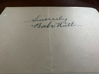 Babe Ruth vintage signed autograph album page w/ full JSA LOA circa 1930s or 40s 2