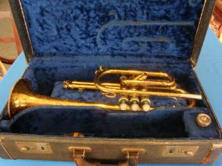Vintage Bundy H&a Selmer Trumpet With Hard Case For Repair/refinish