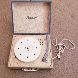 Vintage Imperial Portable 4 - Speed (78,  45,  33,  16) Record Player: Only