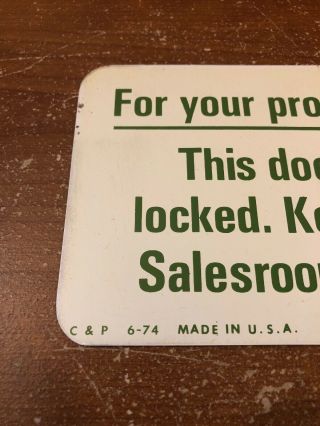 Vintage Texaco Restroom Locked For Your Protection Sign 2