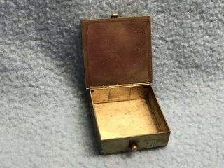 Antique Vintage Sterling Silver Pill Box With Mother Of Pearl on Top 3